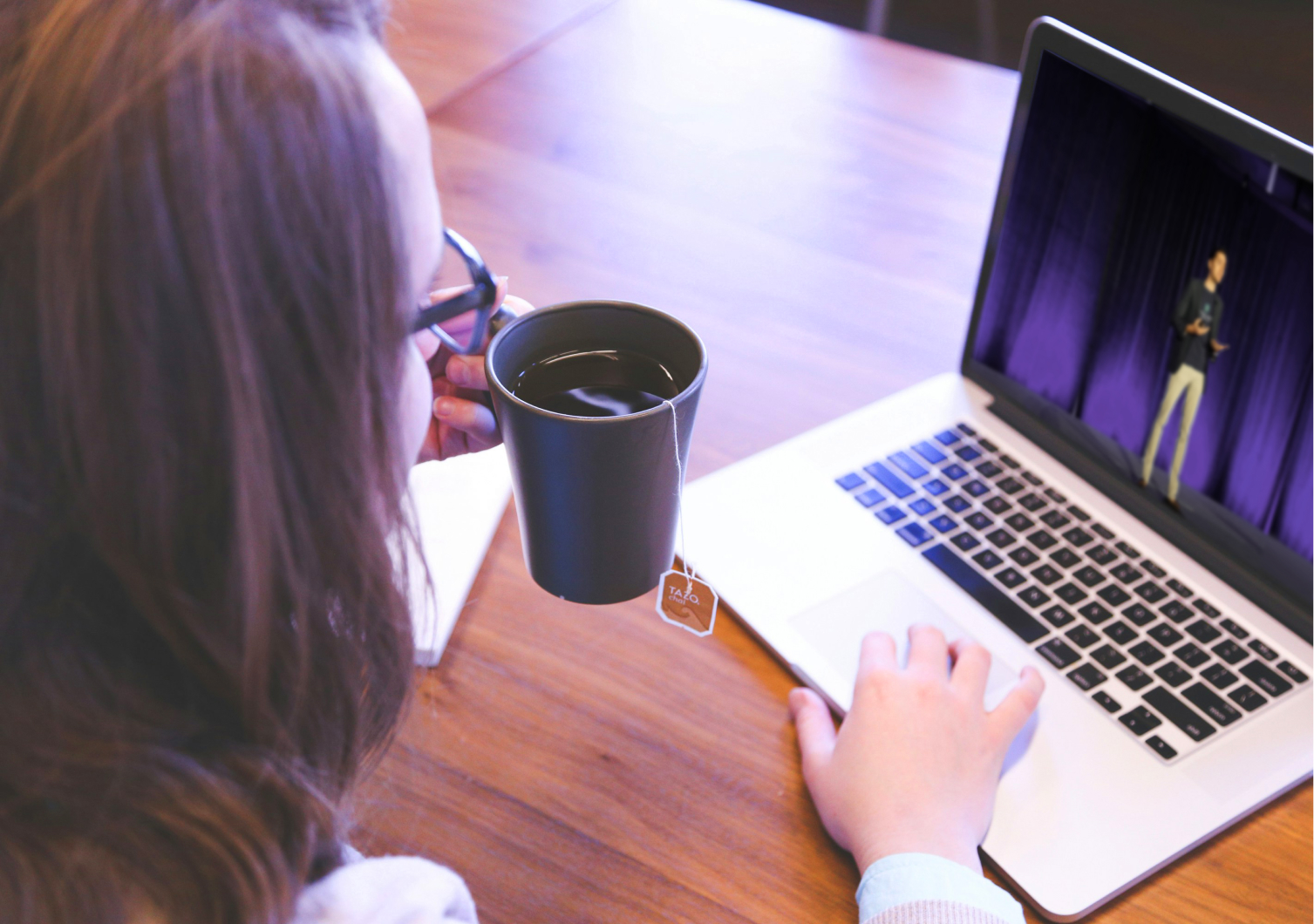 Person watching the Svelte Summit on their laptop